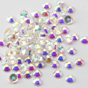 288 720 1440pcs Clear AB Nail Art Rhinestone Flatback Glitter 3D Tips Decoration - Picture 1 of 12