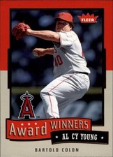 2006 Fleer Award Winners Bartolo Colon AL Cy Young Angels Baseball Card Non Auto