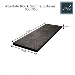 Absolute Black Granite Bull Nose Steps 1000x350x30mm - Picture 1 of 5