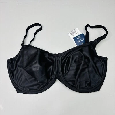 New Prima Donna Bra 40I Underwire Black Satin Unlined Cup Adjustable Strap - Image 1 of 4