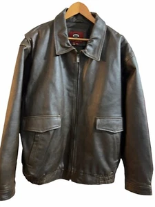 MARC MATTIS Men’s Size 2XL Brown Leather Bomber Jacket - Picture 1 of 11