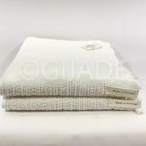 Toallas de baño Bianca 100 % algodón 2 piezas hechas en Portugal textura blancas nuevas - Imagen 1 de 6