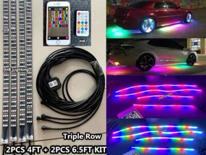JHB 2x4FT+ 2x6.5FT TRIPLE FILA PERSECUCIÓN Fluido Bajo Resplandor LED Tiras Luces Kit - Imagen 1 de 12