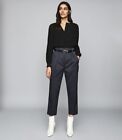 REISS - Hendrix High Waisted Pleat Front Trousers in dark blue, Size UK4 (NEW!)