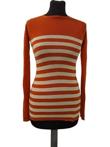 Stella McCartney Striped Wool Jumper Orange Ivory Size 40 T2920 FMHR119 - Picture 1 of 8