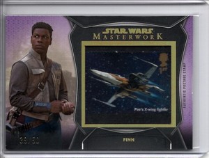 2021 STAR WARS MASTERWORK POSTAGE STAMP RELICS PURPLE FINN NON AUTO #39/50