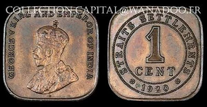Straits Settlements 1 Cent 1920 Wie Neu UNC - Bild 1 von 1