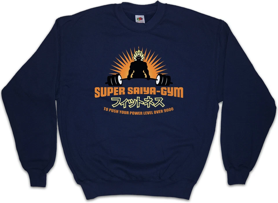 Sweat Pull NAVY SUPER SAIYA GYM Son Dragon Goku Ball Z Fitness Fun - Photo 1/1