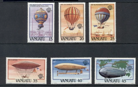 Vanuatu Scott #354-359 MNH Manned Flight Bicentenary CV$3+ 384765 Cover