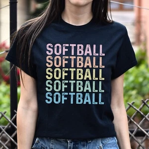 Softball Unisex Shirt, Softball player tee Black S-2XL - Picture 1 of 7