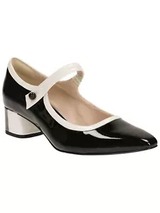 Clarks V&A Limited Edition Swixties Faye Mary Jane Shoes in Black and White - Picture 1 of 10