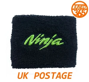 Kawasaki NINJA Brake Reservoir Sock Cover Embroidered ZX6R-ZX7R-ZX9R-ZXR Black  - Picture 1 of 4