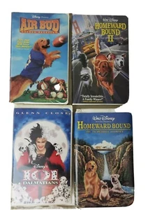 Disney Dogs VHS Tape 4 Movie Bundle Homeward Bound 1, 2, 101 Dalmatians, AIR BUD - Picture 1 of 9
