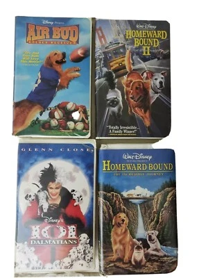 Disney Dogs VHS Tape 4 Movie Bundle Homeward Bound 1, 2, 101 Dalmatians, AIR BUD - Image 1 of 4