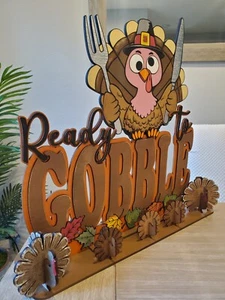 Thanksgiving Wooden Table Indoor Signs Decorations, 8PCS Fall Table Decor - Picture 1 of 14