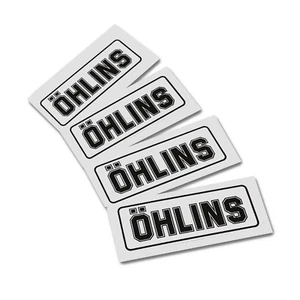 OHLINS replacement BLACK on clear decals graphics stickers x 4 pieces SMALL - Picture 1 of 4