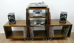 Record Player Stand, Vinyl LP Record Storage, Hifi Rack, Turntable Unit - Picture 1 of 5