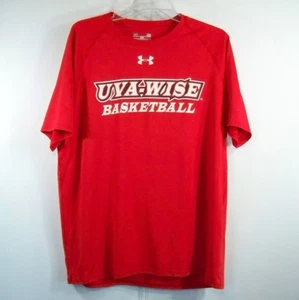 Under Armour UVA Wise Basketball Boys Youth L T-Shirt Red Sport Loose Fit Tee - Picture 1 of 5
