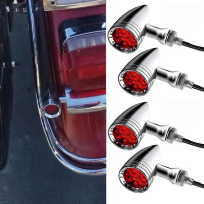 4 красных светодиодных указателя поворота для мотоцикла Yamaha V Star 250 650 950 1100 1300 - Изображение 1 из 4