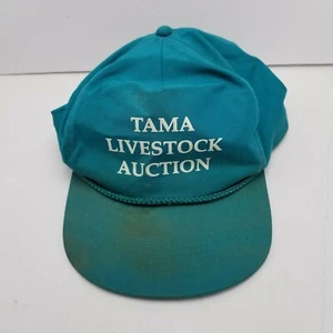 Tama Livestock Auction Hat Cap Green Adult Used Snapback Vintage G4D - Picture 1 of 6