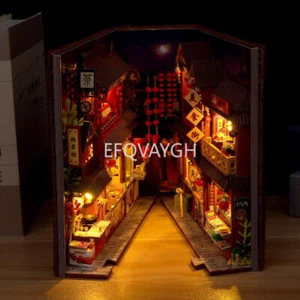 DIY Book Nook China Traditional Cuisine Street Expandable DIY 3D Wooden Puzzle - Picture 1 of 24