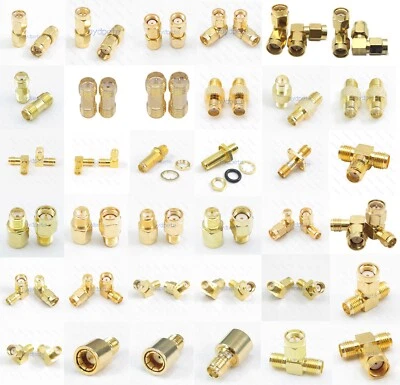 SMA Male Female Adapter Straight Right Angle R/A T Type 40kinds of Adaptor 50ohm - Image 1 of 2