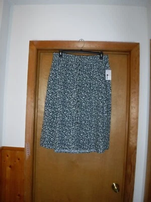 Falda de lino talla 0X Sonoma verde oliva gris floral cintura elástica 2 bolsillos Foto 1 de 4