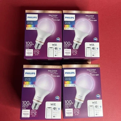 CASE OF 4 Phillips (Case Of 4) 562405 Smart LED Bulbs 100W A21 E26 LB17 - Image 1 of 2