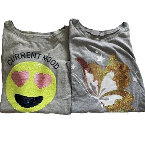 Gap Kids Long Sleeve Sequence Color Changing Shimmer Blouses Girls Size M - Picture 1 of 15