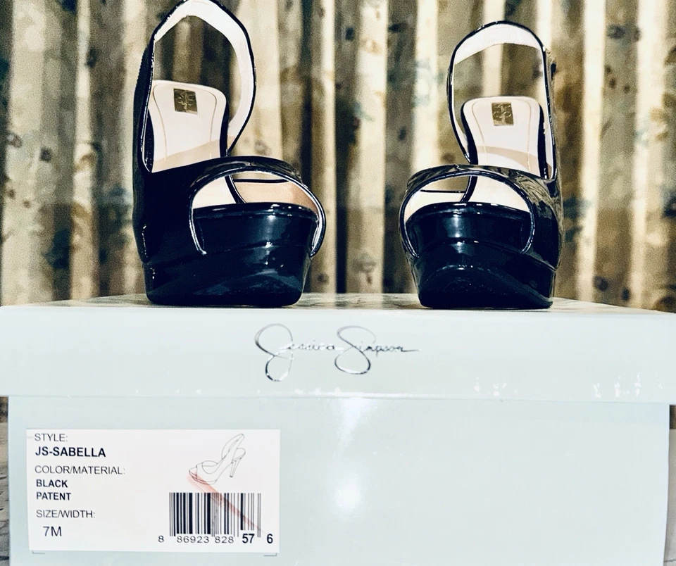 7 - Jessica Simpson "Sabella" salto plataforma estilingue COM caixa - Imagem 1 de 4