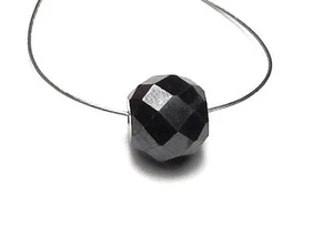 SCHWARZE DIAMANT 9,5 mm Facettierte Runde Rondelle Perle 6,5 Karat - Bild 1 von 2
