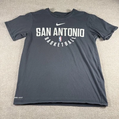San Antonio Spurs Shirt Mens Small Gray NBA Basketball Dri-Fit Graphic Tee Nike - Image 1 of 4