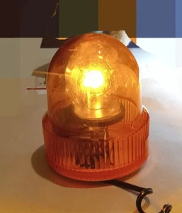 Rotating Beacon Light Amber Globe 12 Volt Lighter Plug, Magnet Base TESTED Works - Picture 1 of 7