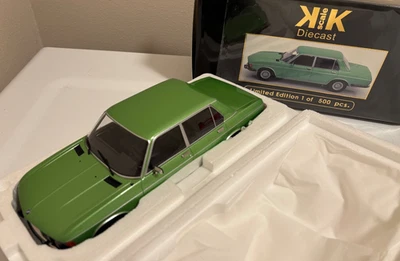 1972 BMW 3.0S (E3) 4 velocidades, verde taiga metálico, escala KK, 1 de 500, novo 1/18 - Imagem 1 de 4