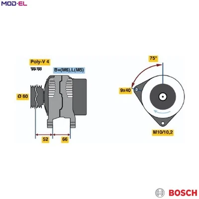 ALTERNATOR 0 986 045 201 FOR RENAULT D7F 730 1.1L 4cyl CLIO I - Image 1 of 4