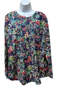 Talbots leichte 100% Baumwolle Blumen Bluse Tunika Gr. XL NEU - Bild 1 von 10