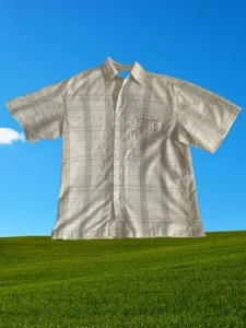 Pre Owned Men's David Taylor Luxury Microfiber Short Sleeve Button Up Shirt Sz L - Picture 1 of 11