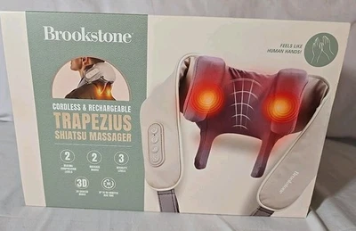 Masajeador de cuello y espalda Brookstone Shiatsu con calor NUEVO Foto 1 de 3
