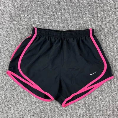 Nike Dri-FIT Running Shorts Womens XS Black Pink Trim Lightweight Activewear Gym - Image 1 of 4