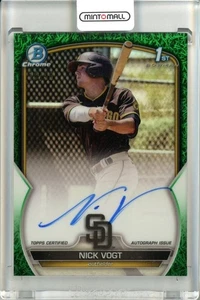 2023 Bowman Nick Vogt Chrome Prospect Auto Green Grass /99 Padres - Picture 1 of 1