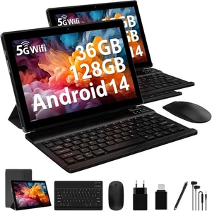 2K Tablet 10 Pollici Android 14 con 5G WiF 6/2.0GHz 36GB RAM 128GB ROM (TF 1TB), - Imagen 1 de 7