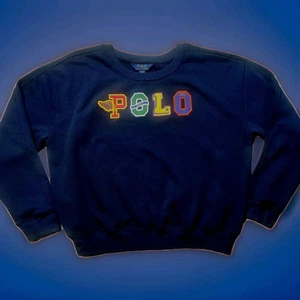 Polo Ralph Lauren Youth XL (16) Sweatshirt Blue Fleece Crewneck Colorful POLO... - Picture 1 of 7