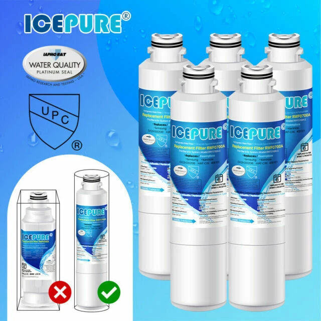 IcePure RWF0700A-5PACK Replacement Refrigerator Water Filter for Samsung/Kenmore - Pack of 5