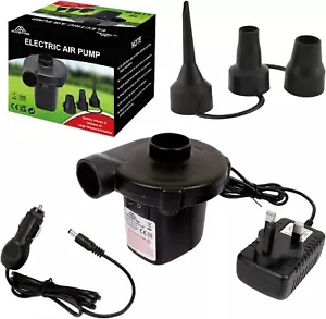 AC Electric Air Pump Camping Inflatables Airbed Mattress Paddling Pool 3 Nozzles - Picture 1 of 7