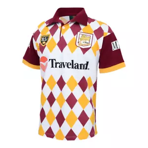 BRISBANE BRONCOS 1995 NRL TEAM RETRO HERITAGE REPLICA MENS JERSEY - Bild 1 von 2