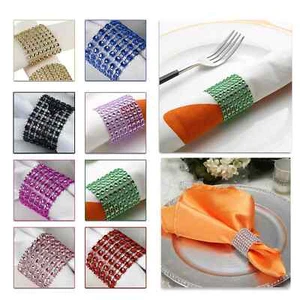 10/20/30/50pcs Strass Tovagliolo Anelli Tavolo Porta Festa Matrimonio Decor - Foto 1 di 56