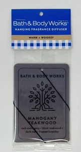 1 BATH BODY WORKS MAHOGANY TEAKWOOD CAR HANGING FRAGRANCE DIFFUSER AIR FRESHENER - Picture 1 of 5