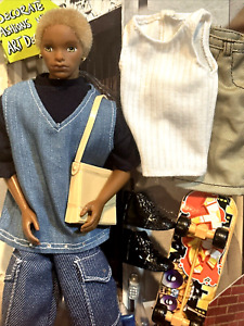 Flavas Tre African American doll w accessories Rare  Mattel 2003 NEW NRFB 🛹🟡🟣