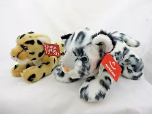 Ghepardo + leopardo delle nevi? Lotto peluche peluche 8" Telus Ritirato nuovo con etichetta gatto - Foto 1 di 4