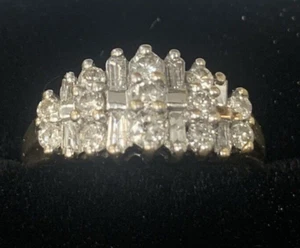 10K Yellow Gold Diamond Band Ring ~ Size 8.5 ~ 5.2 Grams ~Y66 - Picture 1 of 6